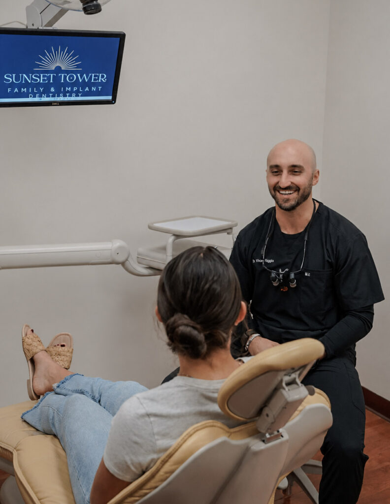 Dr Vince Riggio of Sunset Tower Family Dentistry in Sunset Hills, MO with Patient