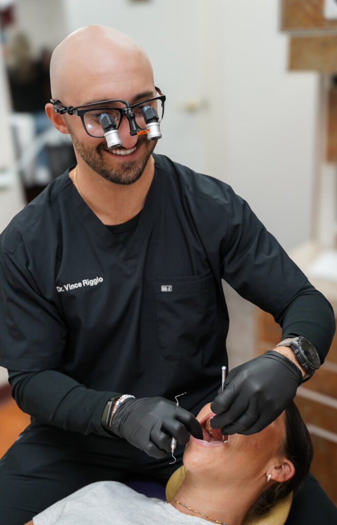 Dr Vince Riggio of Sunset Tower Family Dentistry in Sunset Hills, MO with Patient