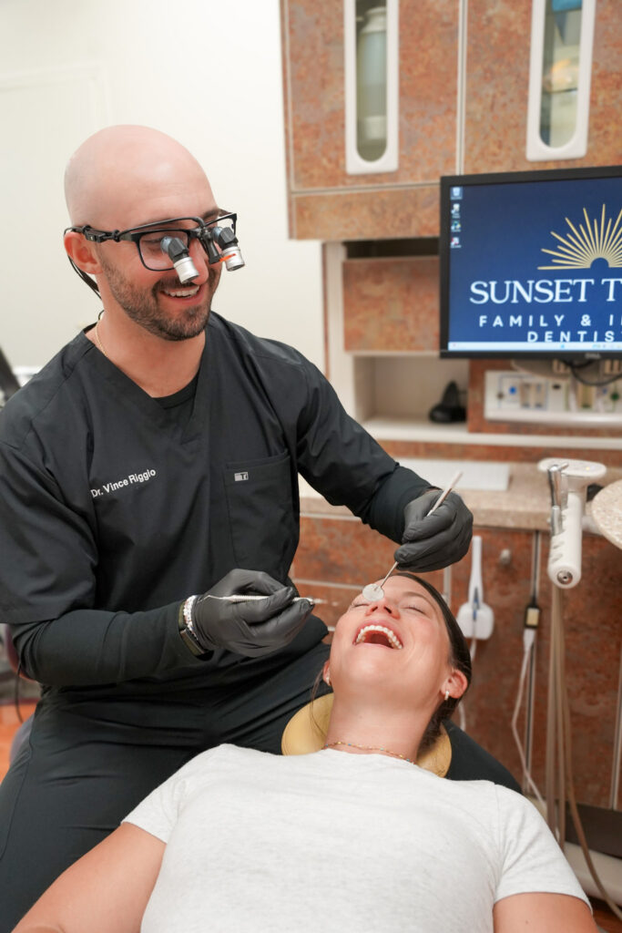 Dr Vince Riggio of Sunset Tower Family Dentistry in Sunset Hills, MO with Patient