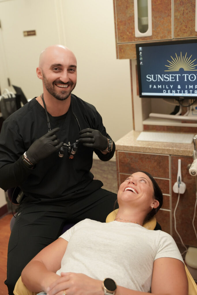 Dr Vince Riggio of Sunset Tower Family Dentistry in Sunset Hills, MO with Patient